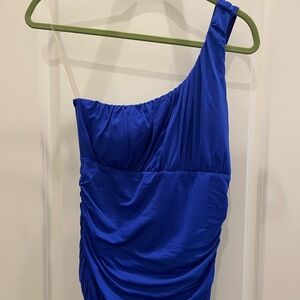 Vibrant Blue One-Shoulder Swimsuit